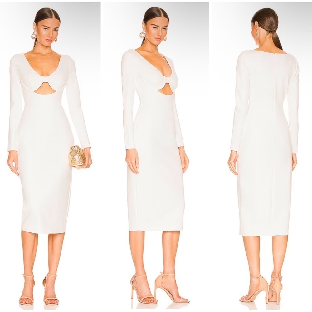Nbd Gracen Midi Dress In White Size S